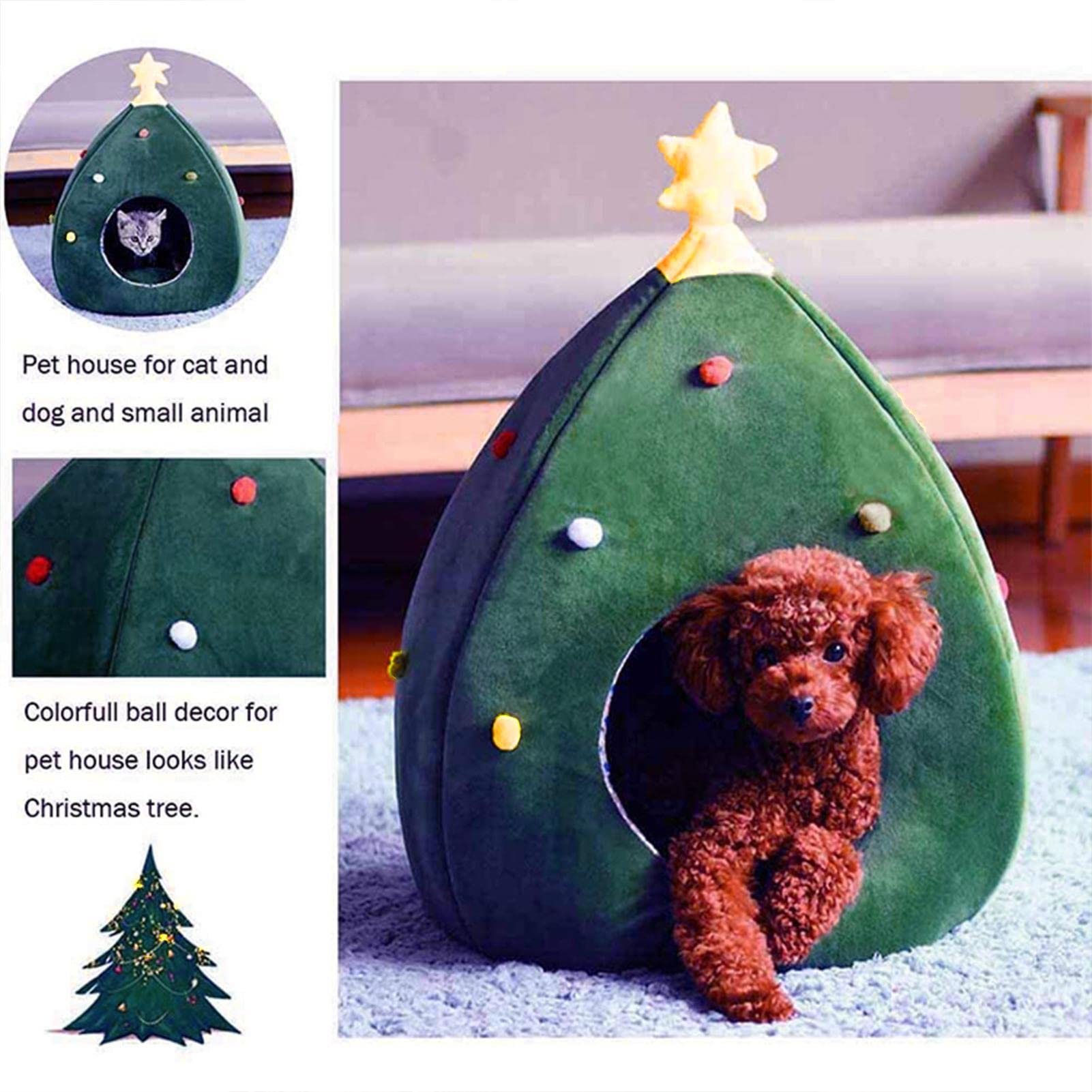 Amazon | クリスマス ツリー ペット ベッド,猫用ペットハウス - ペット